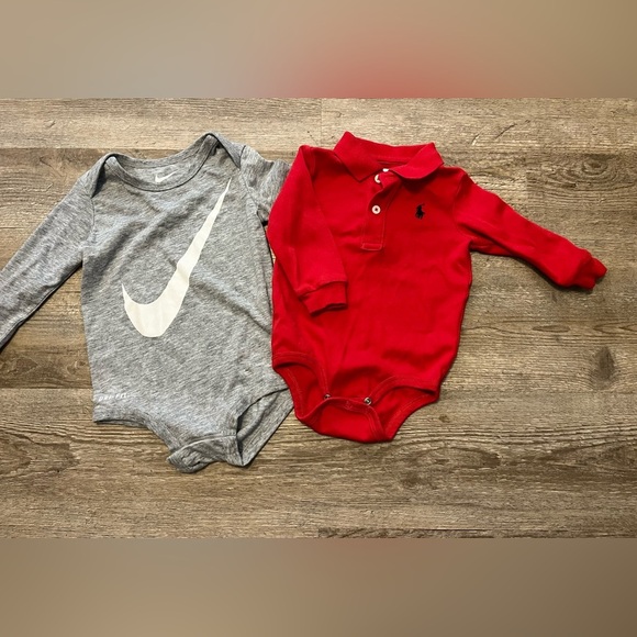 Ralph Lauren Nike Baby Long Sleeve Onesie Bundle Size 6mo 9/12mo - Picture 1 of 3
